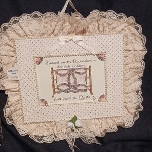 Decorative Lace Wall Hanging with Inspirational Quote